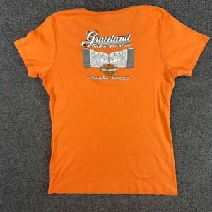 Harley-Davidson Vintage Graceland Memphis TN Lace Trim V Neck T Shirt Women's 1X